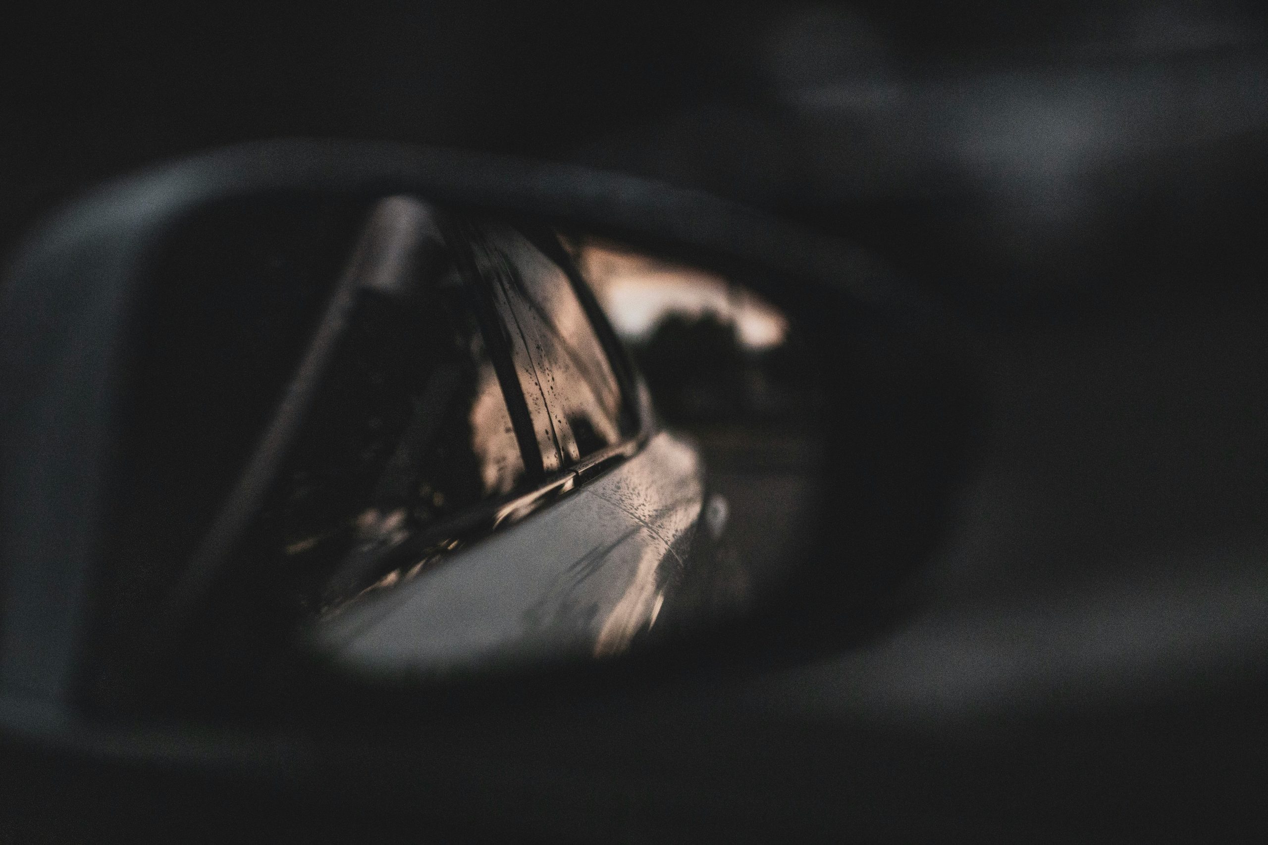 Diagram showing vehicle blind spots where mirrors don't provide visibility